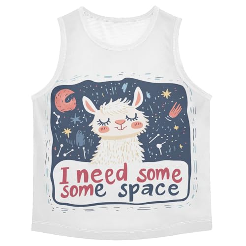 Llama Starry Boys Tank Tops Toddler Tank Top Shirts Undershirts Quik Dry for Sports,3T