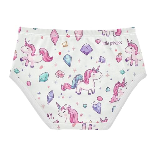 Wusikd Unicorns Gems Girls' Underwear Cotton Cartoon Girls Briefs Soft Toddler Underwear 2T2