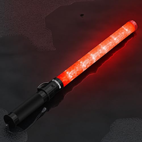 Image of E-riding 21 inch Traffic Wand Safety Light Wands | High Visibility, Durable, Portable | Traffic Control Wand with 3 Flashing Modes for Parking, Aircraft, Night Traffic Directing