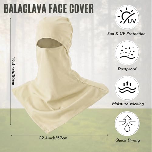 Image of SATINIOR 3 Piece Balaclava Face Cover Sun Protection Neck Cover Summer Balaclava for Men Women Outdoor Sports UV Protector