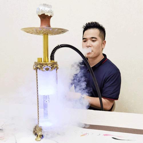 JYXZM Hukahn Set 52 cm Kupferhaare Shisha Combo Set Shisha Kit Glasvase Wasserleitungen Hukahn Starter Kit (Gold) – Bild 7