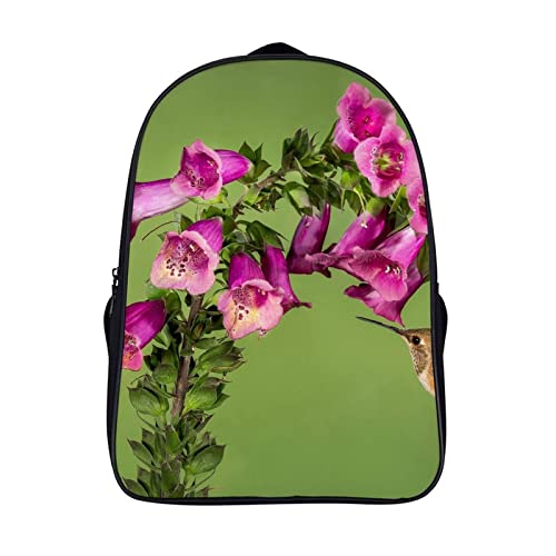 Sac à dos d'école colibri unisexe 40x28x16cm pour adolescent au design imprimé 3D