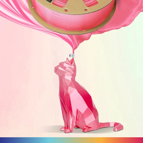 Image of OVERTURE Silk PLA Rainbow Filament 1.75mm, Bi-Color Shiny PLA Finish, Smooth & Glossy, 1kg Spool (2.2lbs), Ideal for Cosplay Jewelry & Home Decor (Silk Punch Pink)