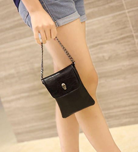 FakeFace Women Girls Studded Skull Gothic Crossbody Shoulder Bag Travel Leather Handbag Cellphone Purse - Image 3