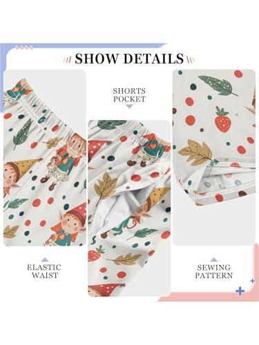 ZZKKO Cute Elves and Polka Dot Boys Pants for Kids Jogger Pants with Pockets S4