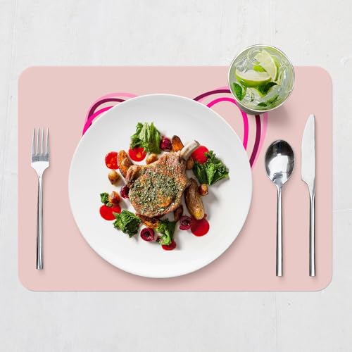 Sets de table en liège rose anti rayures grands napperons souples protecteurs - 7