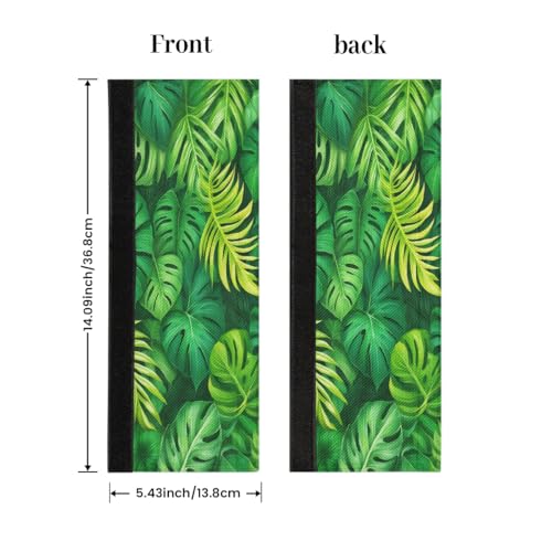 Image of Pardick Summer Palm Leaf Green Refrigerator Door Handle Covers Set of 2 Summer Palm Leaf Green Washable Fridge Dishwasher Mocrowave Oven Door Decor Protector Handle Cover Kitchen Appliance Decorative