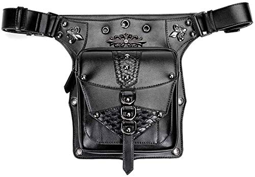 AK Bolso Steampunk, bolsillos tácticos para hombres, bolsos para mujeres europeas y americanas, bolsos para mujeres con hombros al hombro, negro, 19.5 * 18 * 9. 5 cm Bien hecho