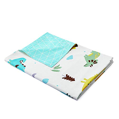 Hiseeme Printed Cotton Removable Duvet Cover for Weighted Blanket 41''x60'' -Dinosaur