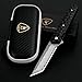 AUBEY Damascus Pocket Knife, Tanto VG10 Core Damascus Steel Folding Knives with Ball Bearing, Aluminum Alloy Non-Slip Handle and Glass Breaker, EDC Damascus Knife for Men Women (Black)