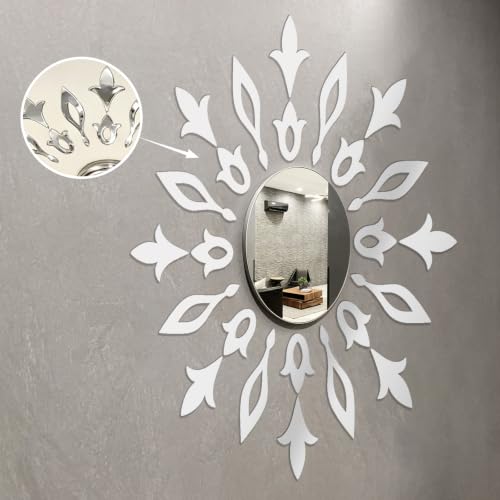 Image of INCREWAY 1 Set Silver Acrylic Self Adhesive Lamp Base, Mirror Finish Wall Mount Light Holder, Peel Stick Decorative Plate for Pendant Ceiling Fixture Decorative Lamp