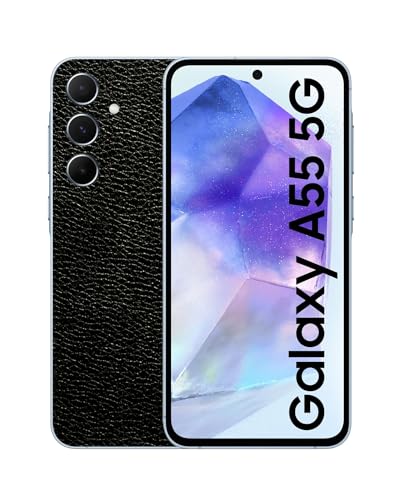 Image of Compatible with Samsung Galaxy A55 5G Skin Sticker /Vinyl wrap /Protective Film Mobile Skin Black Leather by Candeal Mizhan (only Back)