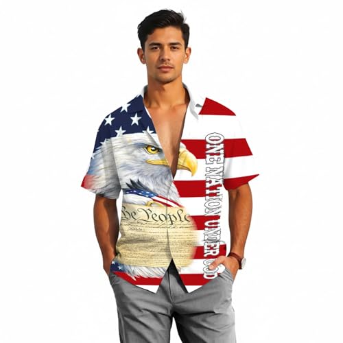 Image of Men's Hawaiian Wrinkle Free Short Sleeve Button Down Funny Tropical Floral Beach Vacation Shirt