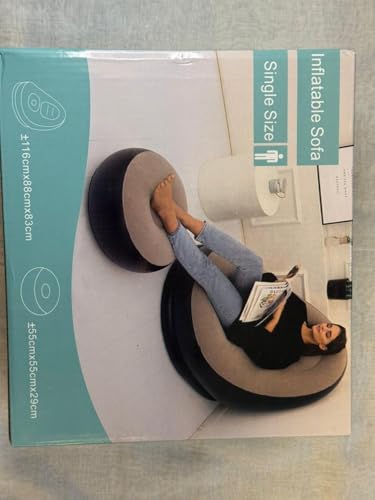 Image of Sales Orbit Inflatable Sofa with Household Air Pump - Air Couch Chair with Footstool for Indoor & Outdoor in Livingroom Bedroom Readingroom Office Balcony Garden Courtyard - PVC Material