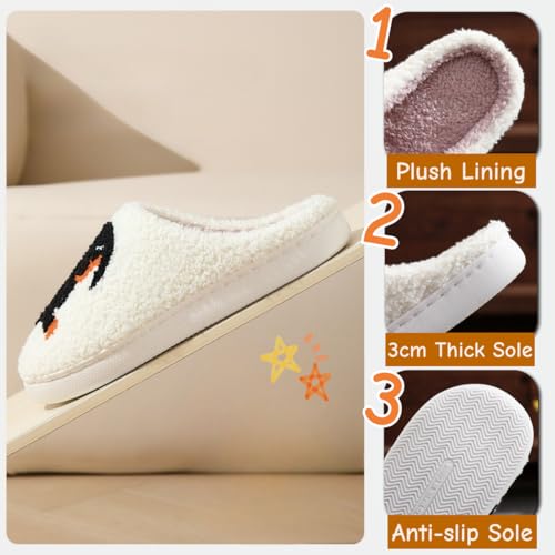Cute Bunny Slippers for Women Men, Fuzzy Cartoon Slippers Plush Warm Love Pattern Kawaii Slippers, Womens Slippers, Couple Slippers, Autumn Winter Slippers (9-9.5,Blue,Adult,Numeric Range,Medium,9,Women,9.5)4