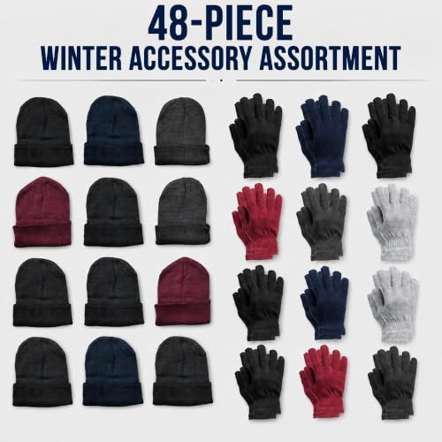 Image of YACHT & SMITH Winter Beanies, Bulk Cold Weather Thermal Warm Stretch Skull Cap, Mens Womens Unisex Hat
