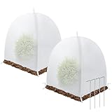 2 Pcs Winter Plant Covers with Stakes, Frost Protection Tent for Shrubs and Bushes , Waterproof, Reusable & Easy Setup , Suitable for Keeping Outdoor Plants Warm in Winter and Sun protection in summer