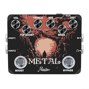 【Exceptional and defined sound】 The Rowin Metal Boost Distortion guitar effect pedal delivers exceptional and defined sound even at high gain levels, setting it apart for sound enthusiasts. 【tone control】 Unlike many other pedals, the Rowin Metal ped...