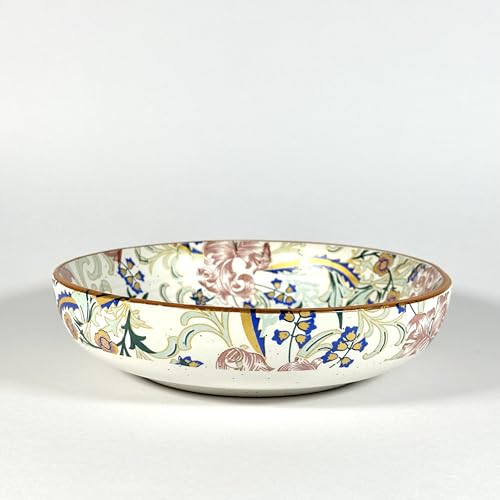 Image of SNS Botanical Bloom Decal Ceramic Serving Bowl | Premium Salad & Snacks Bowl | Semi-Matt Floral Dinnerware for Oats Pasta Fruits & Desserts | Tableware for Gifting (Kitchenware Bowl)