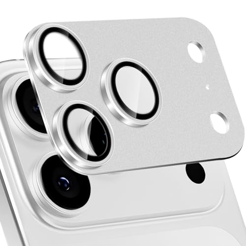 #Commissioniguadagnate<br>Protezione Lente Pellicola per i-Phone 17 Pro 5G 9H Metallo Vetro Temperato Lega di Alluminio Protettore Fotocamera HD Protettiva Obiettivo Fotocamera per i-Phone 17 Pro 5G - Argento