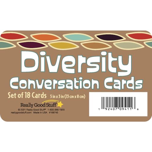 Image of Really Good Stuff Diversity Discussion Cards, Set of 18, Promotes Equality | Ages 4+, PreK+, Inclusion, & Empathy, Multicultural Cards for Kids