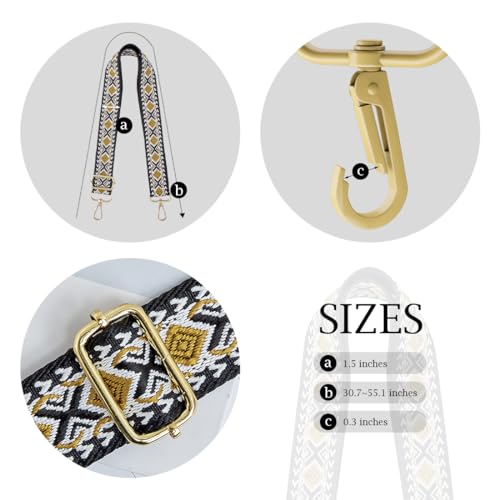 Image of TANOSII Wide Purse Strap Adjustable Replacement Shoulder Crossbody Strap Handbag Strap