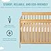 Dream On Me Ashton 4-In-1 Convertible Crib In Natural, Greenguard Gold, JPMA Certified, Non-Toxic Finishes, Features 4 Mattress Height Settings, Made Of Solid Pinewood