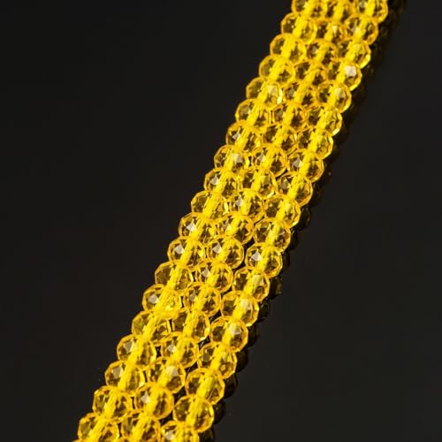 Image of 500pcs Czech Faceted Rondelle Crystal Glass Beads 6mm Bulk Light Topaz