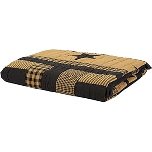 Vhc brands delaware patchwork primitive decor throw raven black  urban country home decor