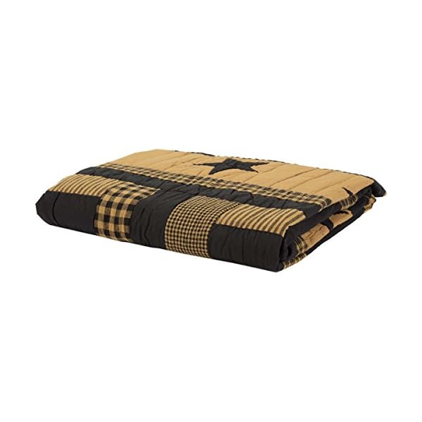 Vhc brands delaware patchwork primitive decor throw raven black  urban country home decor