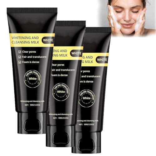 MavChanolia Leche limpiadora y blanqueadora con niacinamida,Limpiador Facial blanqueador purificador con niacinamida,Limpiador Facial hidratante para Todo Tipo de Piel