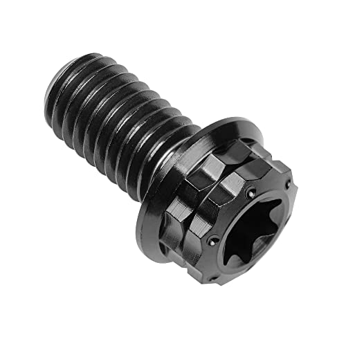 Image of Titanium Flange 12 Point Head M8 x15 20 25 30 35 40 45 50 55 60 65mm Screw Bolt Pack of 4 (M8x15mm, Black)