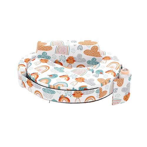 Image of Wakefit Foam Nursing Pillow for Breastfeeding & Baby Care | Ideal for Newborn with Adjustable Strap | 100% Cotton Removable Cover | Super Soft Foam for Posture Comfort | Kukku