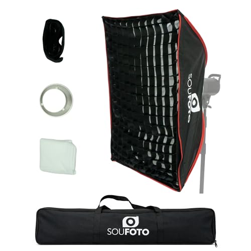 Sou Foto | Softbox Retangular Strip 60x90cm Bowens com Grid Colmeia Difusores Duplos para Flash e Iluminador LED Estúdio Fotográfico