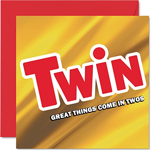 Funny Twin Birthday Cards for Women Men - Twins - Happy Birthday Card for Brother Sister Dad Uncle Mum Auntie Friend, 145mm Joke Humour Banter Bday Greeting Cards