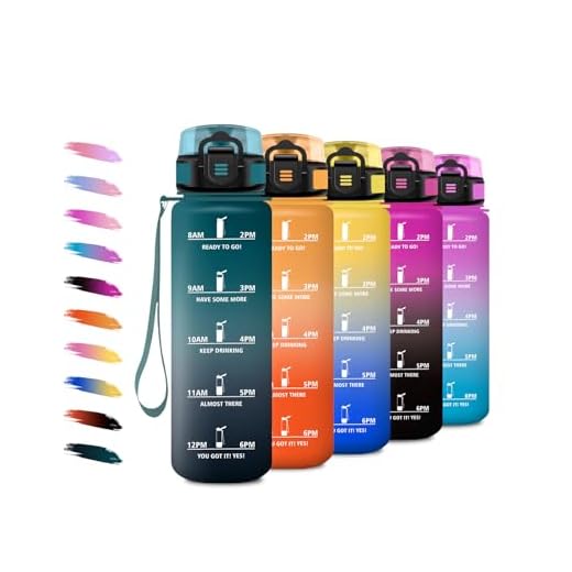 Borraccia 1 Litro, Bottiglia Motivazionale con Scala Temporale, con Filtro, Facile da Trasportare, Borraccia a Prova di Perdite, Bottiglia Palestra per Campeggio, Corsa, Viaggio, Bicicletta, Yoga