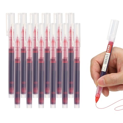 12 bolígrafos gel 0.5mm rojo PATIKIL