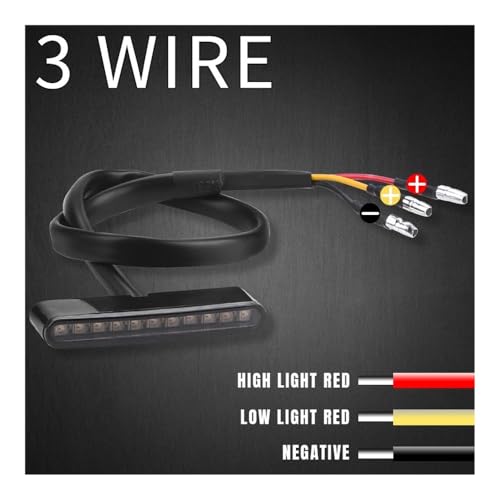 Feu stop arrière LED moto double intensité haut bas universel rouge