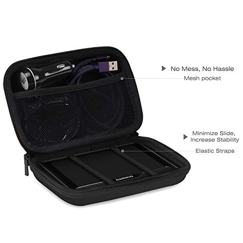 Moko 7-Inch Gps Carrying Case, Portable Shockproof Eva Hard Shell Protective Pouch Travel Storage Bag For Car Gps Navigator Garmin/Tomtom/Magellan Devices With 7" Display - Black #TOP4