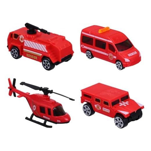FOYTOKI 4pcs Fire Truck Toys for Boys and Girls Construction Car Toy Educational Indoor Outdoor Play
