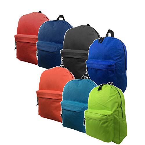 Wholesale 16.5 Inch Backpacks - Case of 16 Multicolored Nice and Great Bulk Schoo