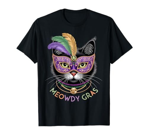 Meowdy Gras Cat Mardi Gras Cat Lovers Gifts Men Women Kids Maglietta