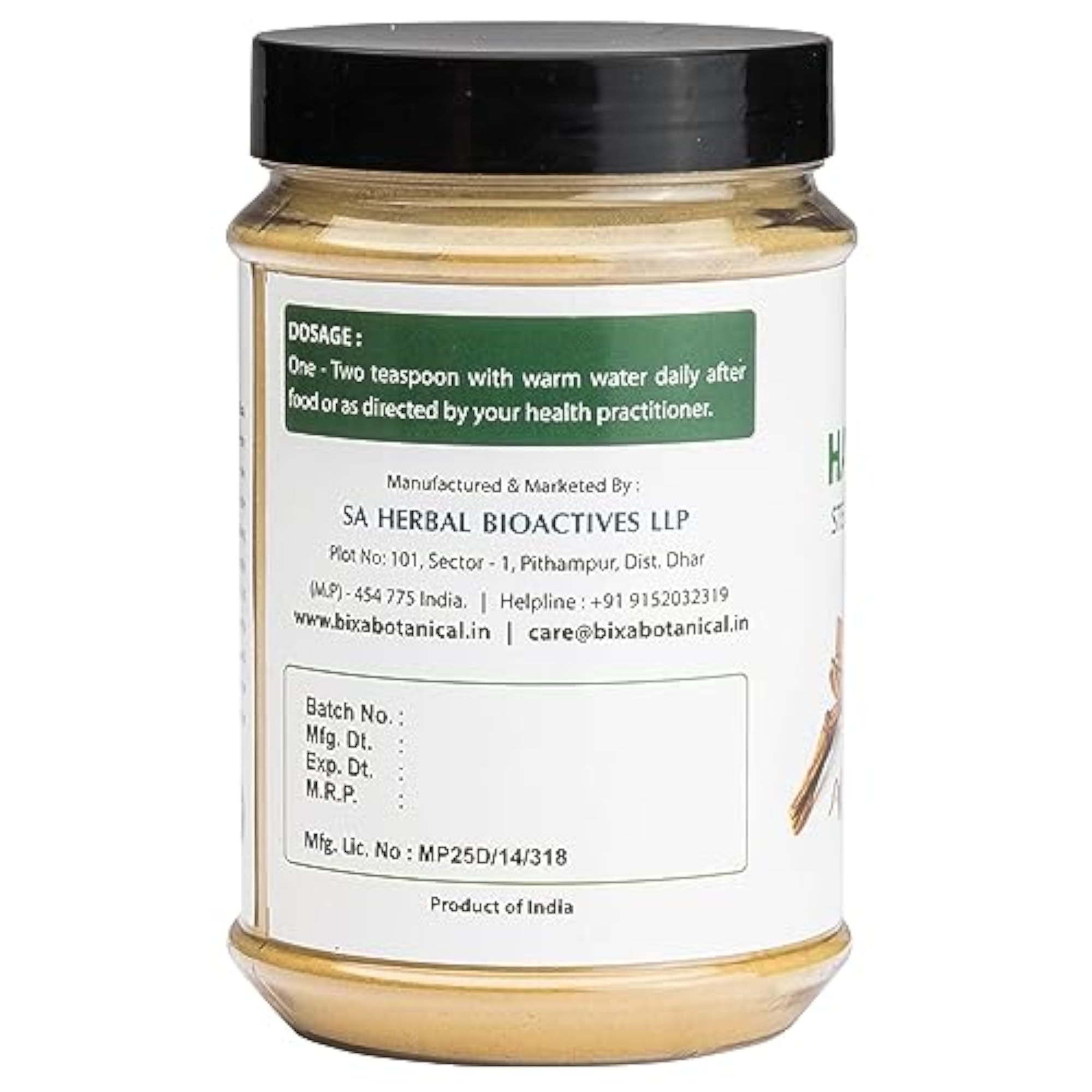 Bixa Botanical Hadjod Powder, Herbal Joint Support Supplement