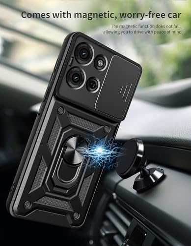 Image of for Motorola Moto G86 Case with [2 Pack] Tempered Glass Screen Protector, for Moto G86 5G Case Heavy Duty Armor [Military-Grade] Protective，with Lens ProtectsMagnetic Stand Cover Black