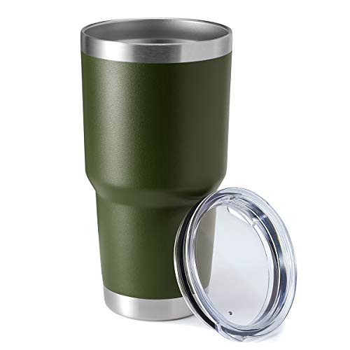 Image of 30oz Tumbler Stainless Steel Coffee Tumbler Double Wall Vacuum Insulated Travel Mug with Lid (Army Green, 1 Pack)