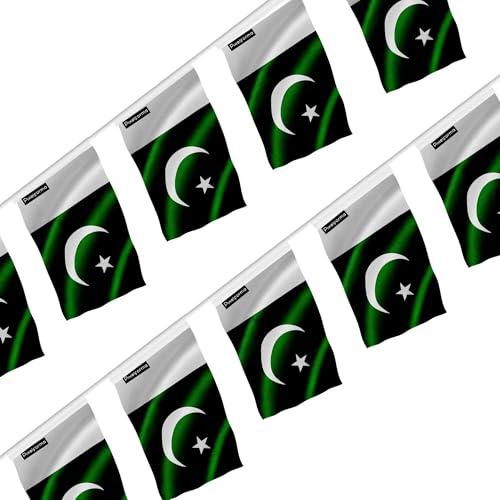 Guirlande drapeau Pakistan 18x28cm lot de 100 pour grand événement