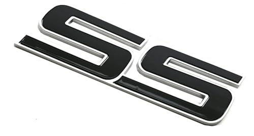 Image of 3pcs Front Door SS Emblem 3D Badge Nameplates Replacement for 06-10 Chevy Impala Trailblazer SS 15211285 Origianl Size (Chrome Black)