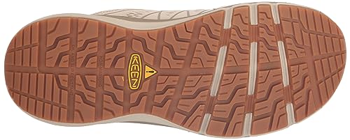 KEEN Utility Women's Vista Energy Shift Low Height Composite Toe ESD Slip On Industrial Work Sneakers, Birch/Plaza Taupe, 10