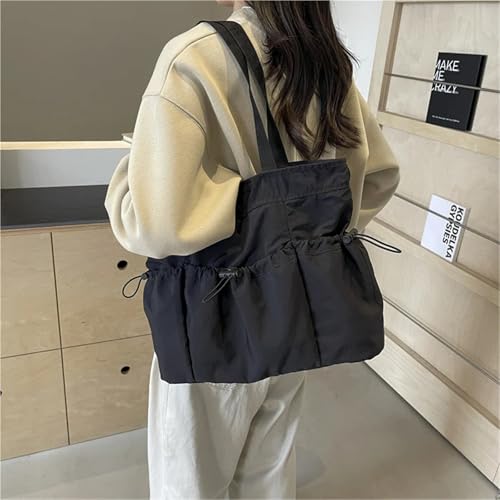 1 Piece Large Capacity Tote Bag Fashion Shoulder Canvas Bag Work Commuting Bucket Bag4