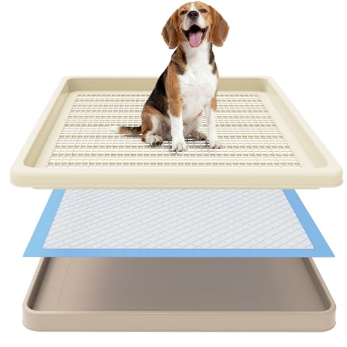 Dog Pee Pad Holder for Small and Medium Dogs Two-Layer Mesh Dog Potty Tray Indoor Puppy Pad Holder for Potty Training Gentle on Paws Easy-Clean Leak-Resistant Fits 22 22 Inches Pee Pads